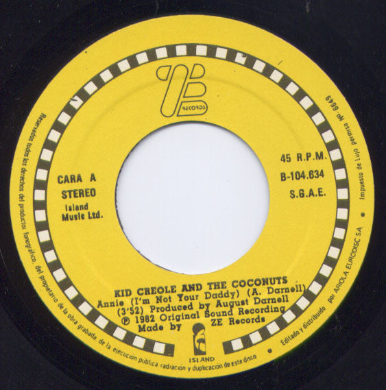 Kid Creole And The Coconuts : Annie (No Soy Tu Padre) (7", Single)