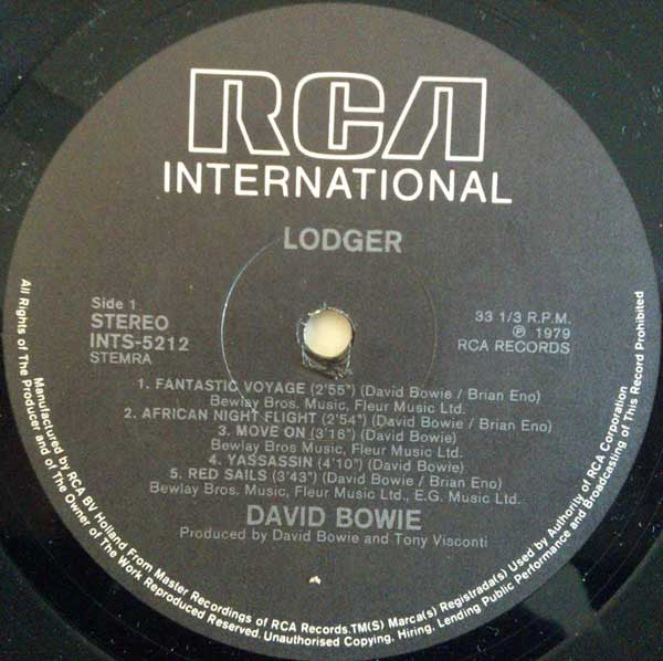 David Bowie : Lodger (LP, Album, RE, Gat)