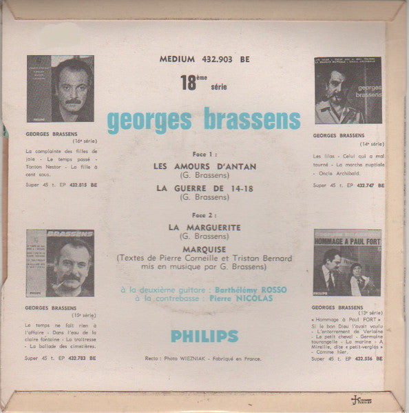 Georges Brassens : 18e Série (7", EP, RE)