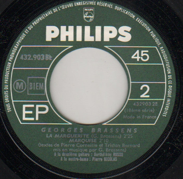 Georges Brassens : 18e Série (7", EP, RE)