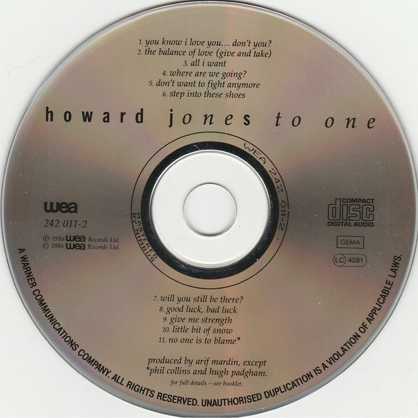 Howard Jones : One To One (CD, Album)