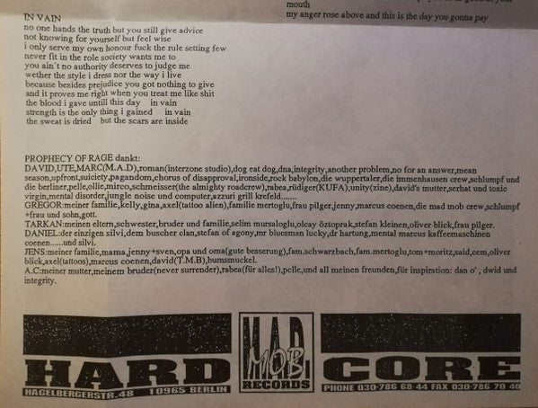 Prophecy Of Rage : Restless (7")