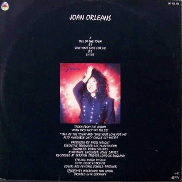 Joan Orleans : Talk Of The Town (12", Maxi, Bla)