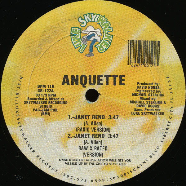 Anquette : Janet Reno (12")