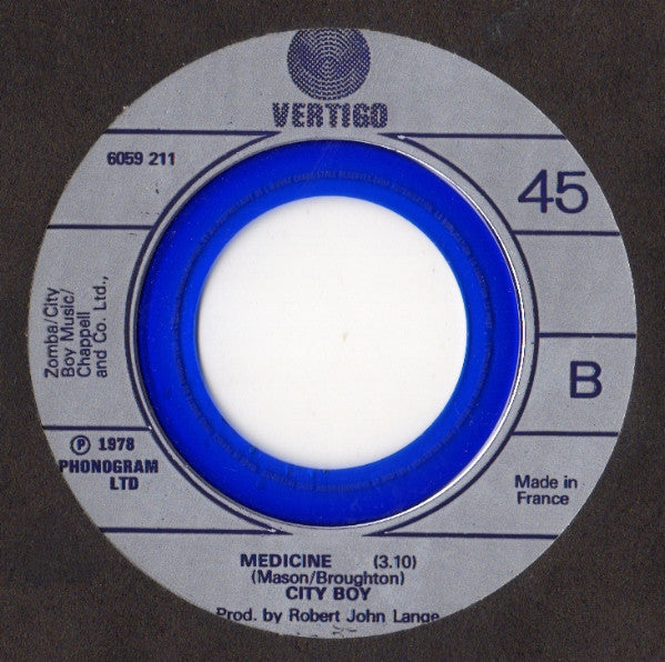 City Boy : What A Night (7", Single, Blu)