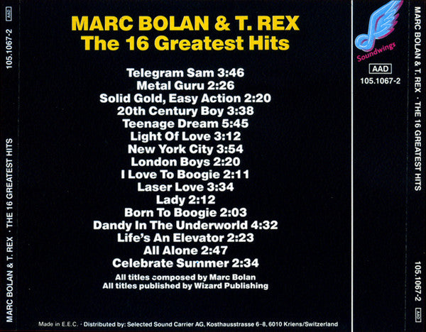 Marc Bolan & T. Rex : The 16 Greatest Hits (CD, Comp)