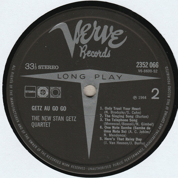 The New Stan Getz Quartet Featuring Astrud Gilberto : Getz Au Go Go (LP, Album, RP)