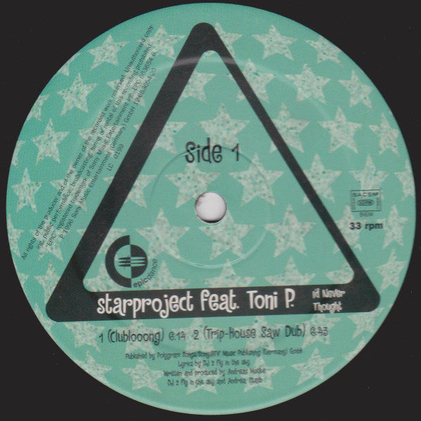 Starproject Feat. Toni P. : I'd Never Thought (12")