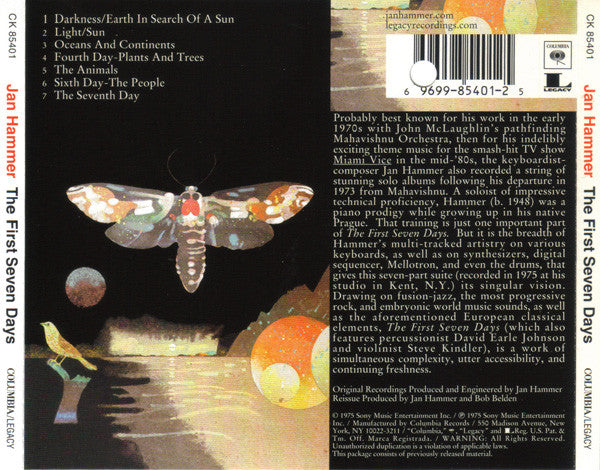 Jan Hammer : The First Seven Days (CD, Album, RE, RM)