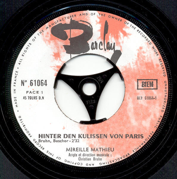 Mireille Mathieu : Hinter Den Kulissen Von Paris / Martin (7")