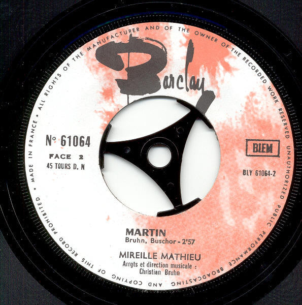 Mireille Mathieu : Hinter Den Kulissen Von Paris / Martin (7")