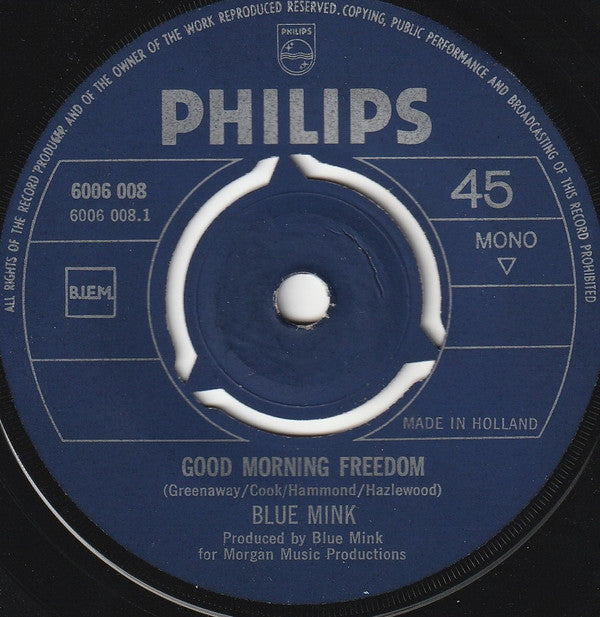 Blue Mink : Good Morning Freedom (7", Single, Mono)