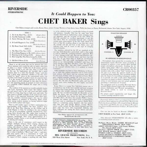 Chet Baker : It Could Happen to You (LP, Album, RE)
