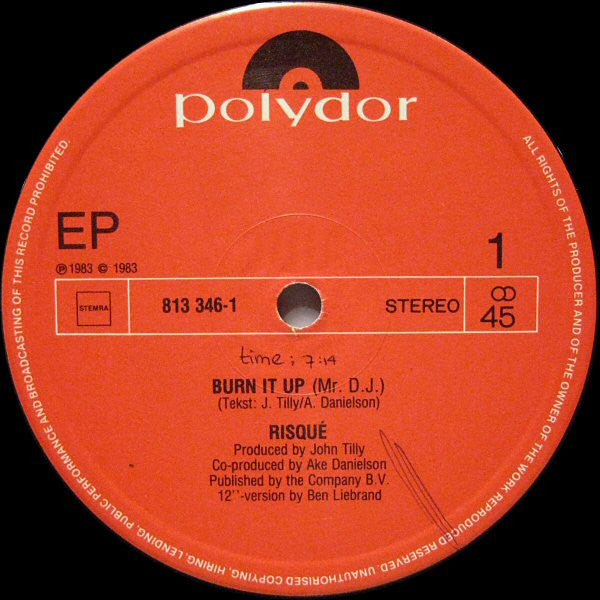 Risqué (2) : Burn It Up (Mr. D.J.) (12", EP)