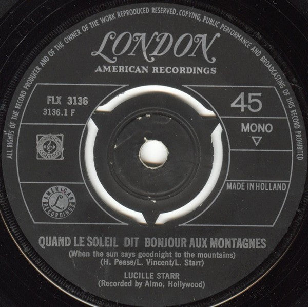 Lucille Starr : The French Song (Quand Le Soleil..) / Sit Down And Write A Letter To Me (7", Single, Mono, Bla)