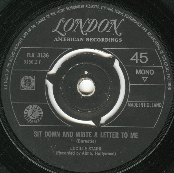 Lucille Starr : The French Song (Quand Le Soleil..) / Sit Down And Write A Letter To Me (7", Single, Mono, Bla)