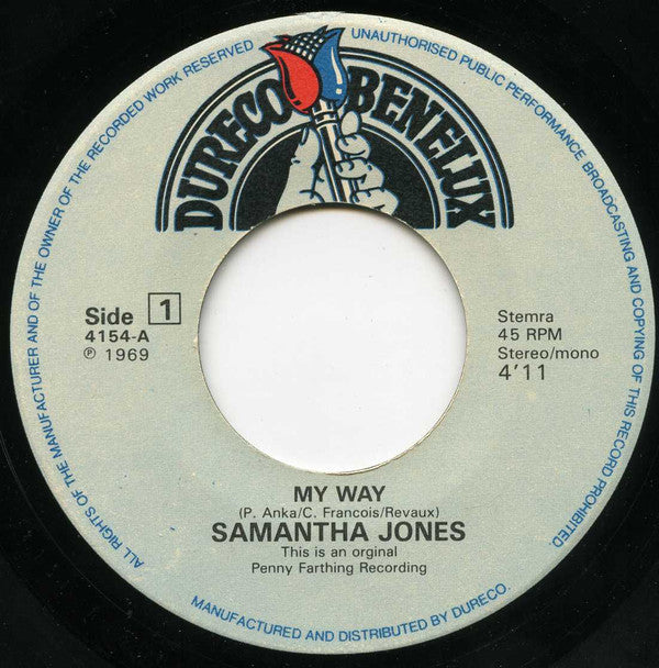 Samantha Jones : My Way / No Regrets (7", Single)