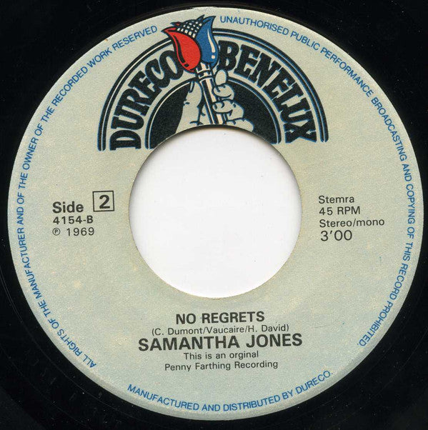 Samantha Jones : My Way / No Regrets (7", Single)
