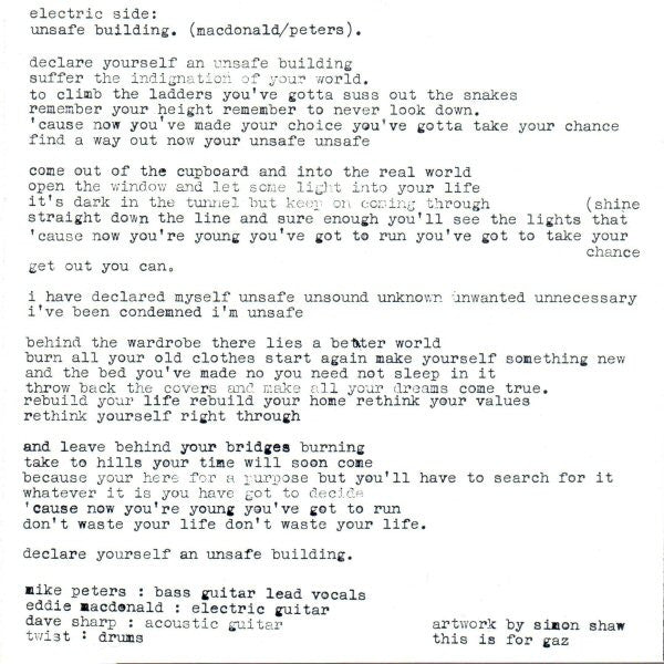 The Alarm : Unsafe Building (7", Single)