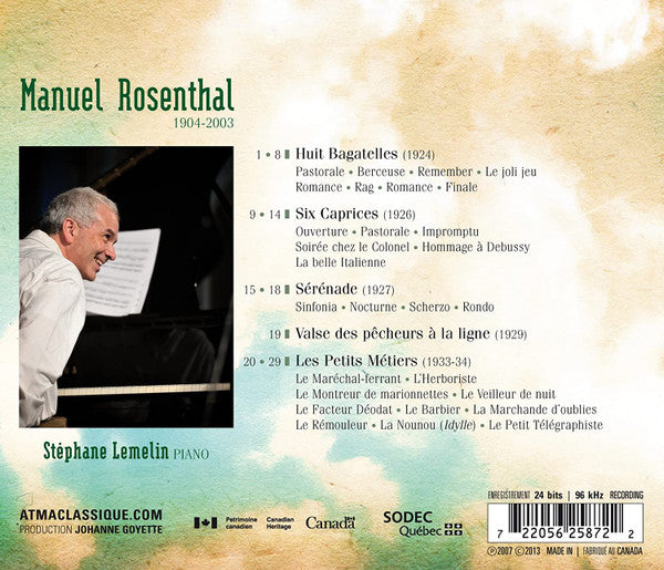 Manuel Rosenthal - Stéphane Lemelin : L'intégrale Pour Piano (CD, Album)
