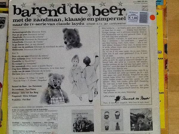 Barend De Beer : Barend de Beer Met Klaasje, Pimpernel En de Zandman (LP)