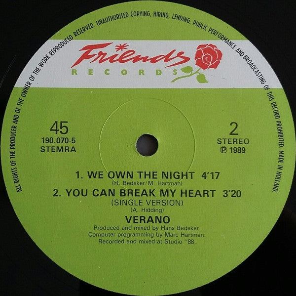 Maria Verano : You Can Break My Heart (12")