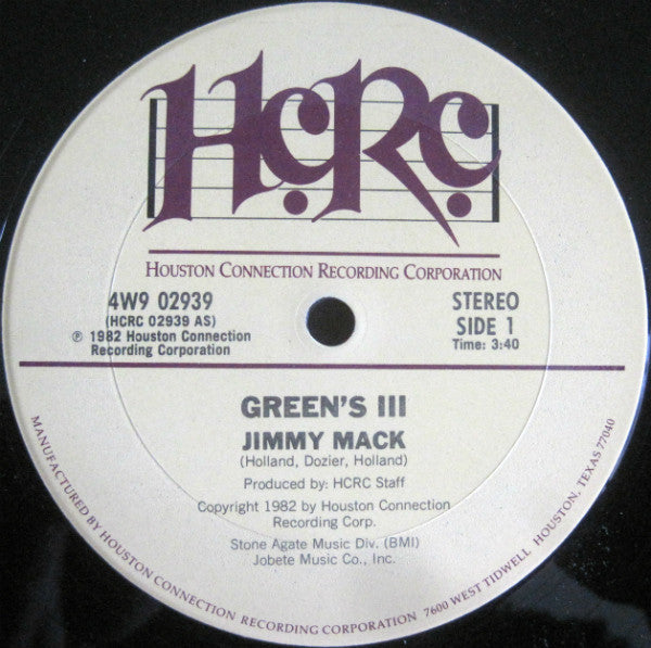Greens III : Jimmy Mack (12")