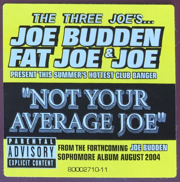 Joe Budden Feat. DJ Kayslay*, Fat Joe And Joe : Not Your Average Joe (12")