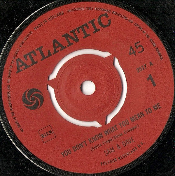 Sam & Dave : You Don't Know What You Mean To Me / This Is Your World (7")