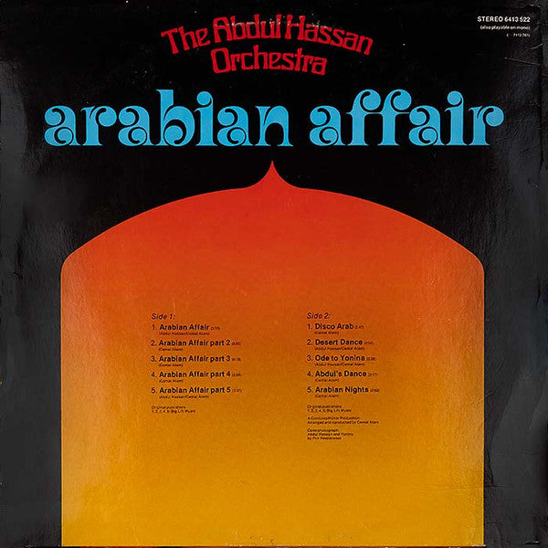 Abdul Hassan Orchestra : Arabian Affair (Special Disco~Version) (LP, Album)