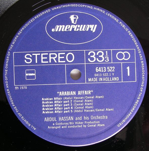 Abdul Hassan Orchestra : Arabian Affair (Special Disco~Version) (LP, Album)