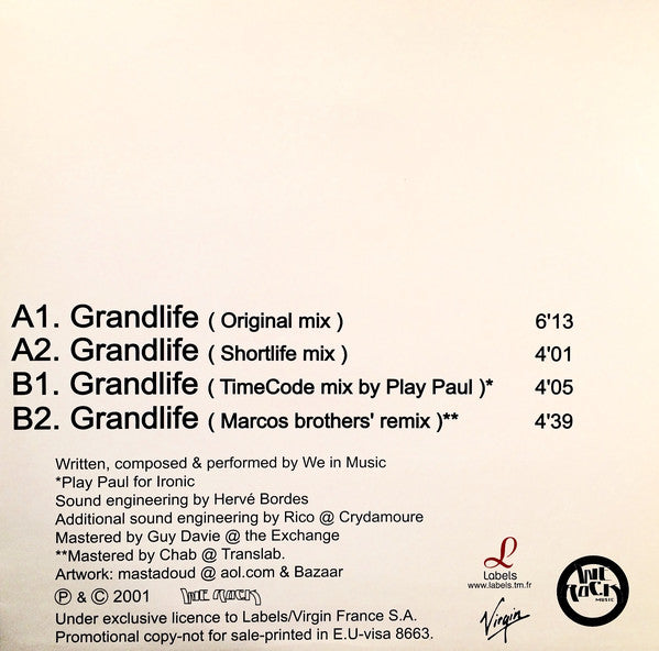 We In Music : Grandlife (12", Promo)