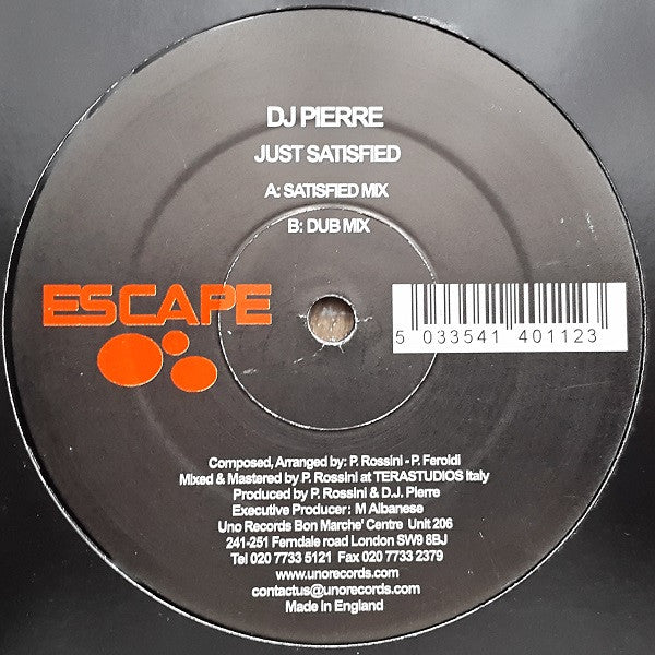 DJ Pierre (2) : Just Satisfied (12")