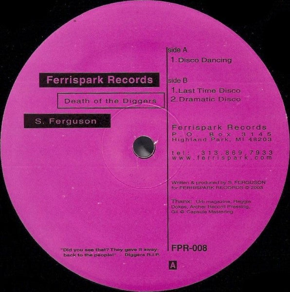 Scott Ferguson : Death Of The Diggers (12")