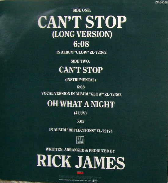 Rick James : Can't Stop (12", Single)
