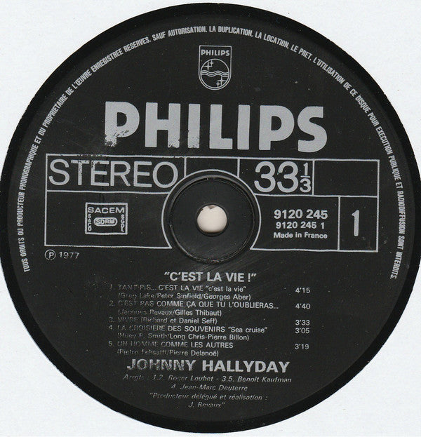 Johnny Hallyday : C'est La Vie (LP, Album)