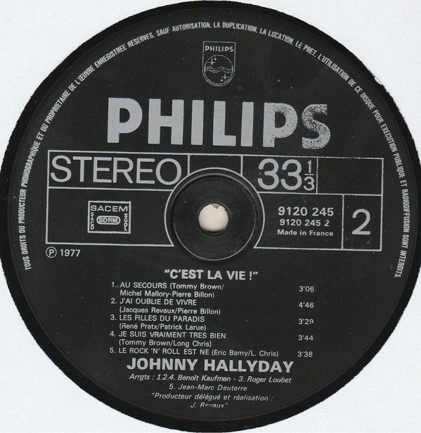 Johnny Hallyday : C'est La Vie (LP, Album)