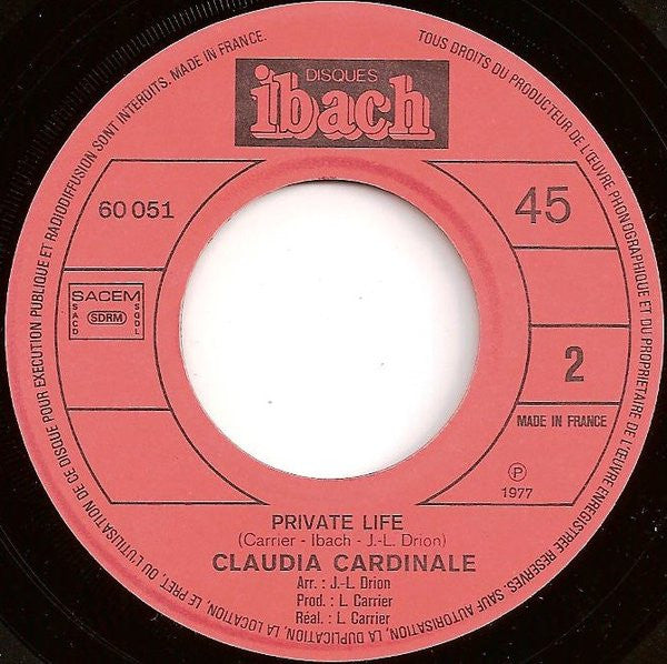 Claudia Cardinale : Sun... I Love You (7")