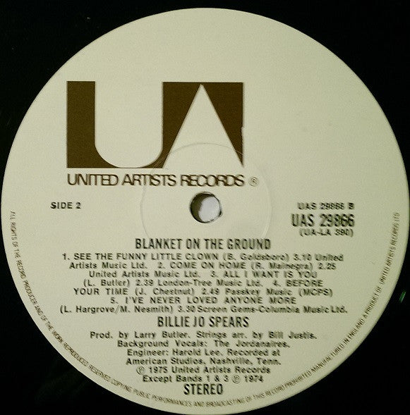 Billie Jo Spears : Blanket On The Ground (LP)