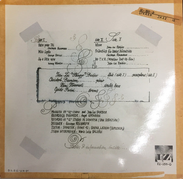 Jean-Luc Barbier Quartet : Donostia (LP, Album)