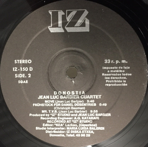 Jean-Luc Barbier Quartet : Donostia (LP, Album)