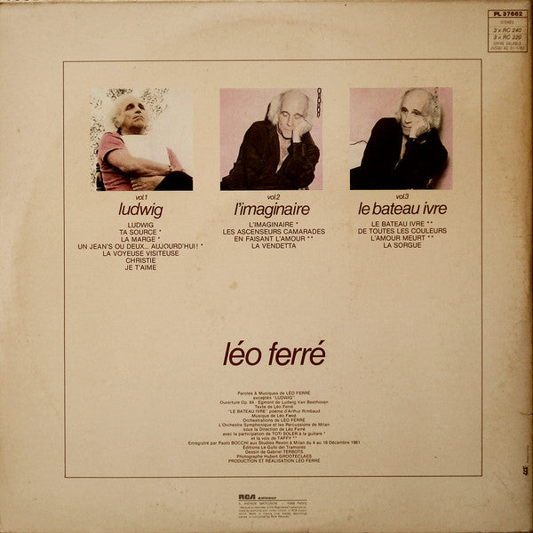 Léo Ferré : "Ludwig", "L'Imaginaire", "Le Bateau Ivre" (3xLP, Album, Tri)