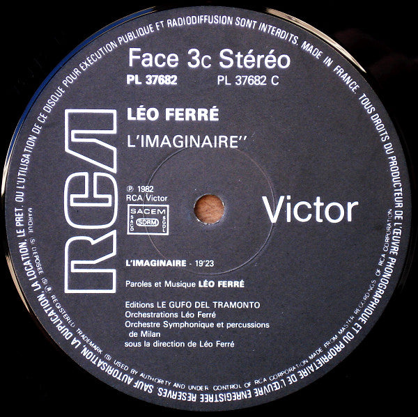 Léo Ferré : "Ludwig", "L'Imaginaire", "Le Bateau Ivre" (3xLP, Album, Tri)