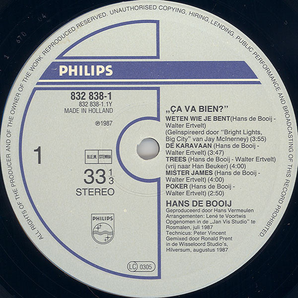 Hans de Booy : Ça Va Bien? (LP, Album)