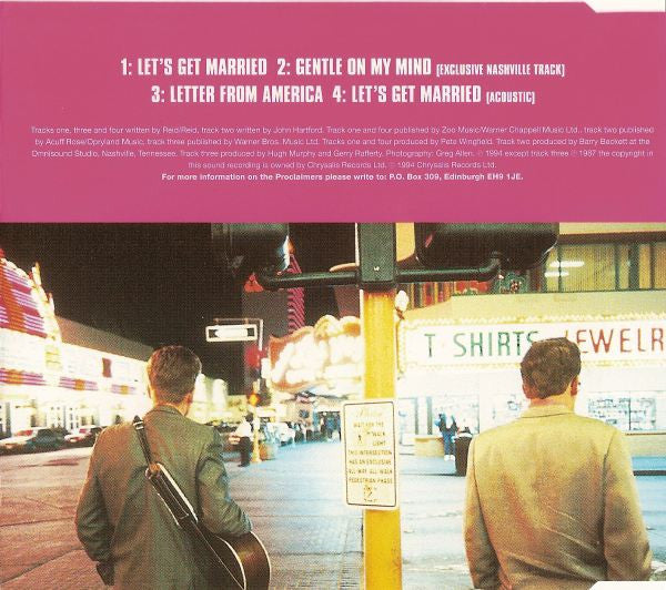 The Proclaimers : Let's Get Married (CD, Maxi)