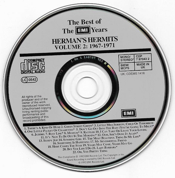 Herman's Hermits : The Best Of The EMI Years (Volume 2 1967 - 1971) (CD, Comp, Mono, RM)