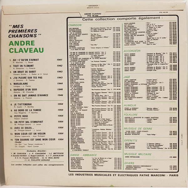 André Claveau : Mes Premières Chansons (LP, Comp, RE)