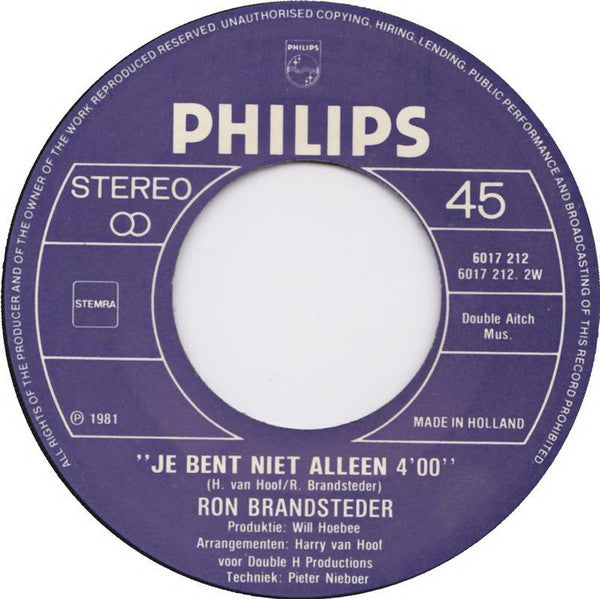 Ron Brandsteder : Lieve Bella Beer (7", Single)
