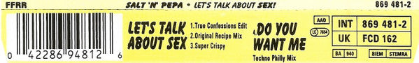 Salt 'N' Pepa : Let's Talk About Sex! (CD, Single)