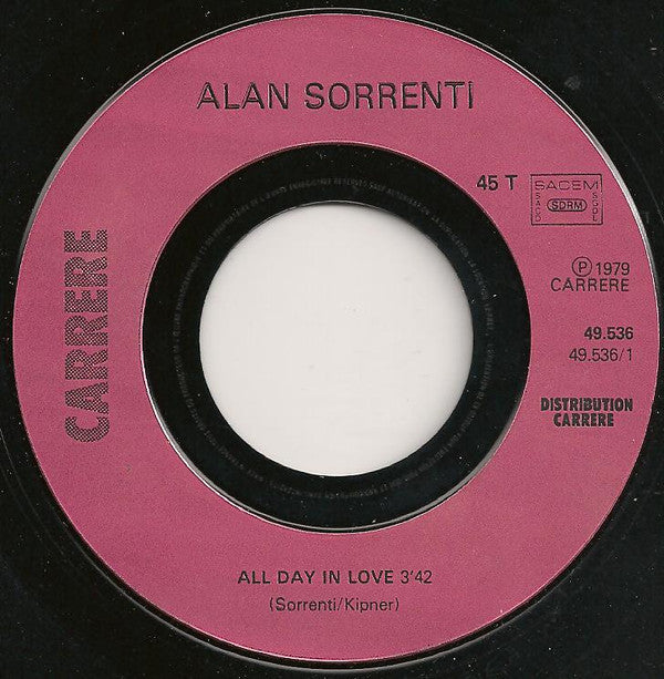Alan Sorrenti : All Day In Love / Tu Sei L'unica Per Me (7", Single)